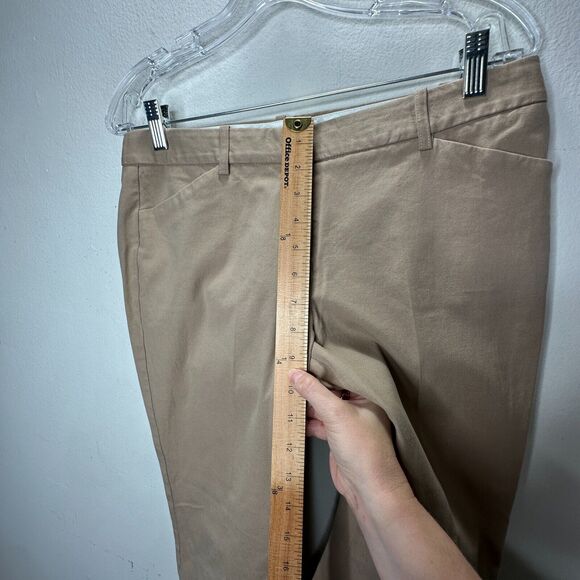 Theory Tan Izelle S Slanted Front Pocket Cropped Front Crease Trouser Pant 8 - Picture 13 of 14